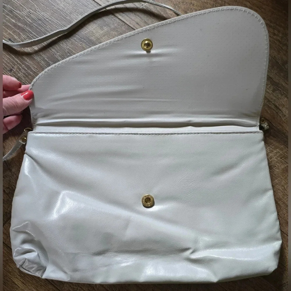 Vintage 1980s Light Gray Purse Handbag Clutch - Picture 3 of 8